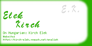 elek kirch business card